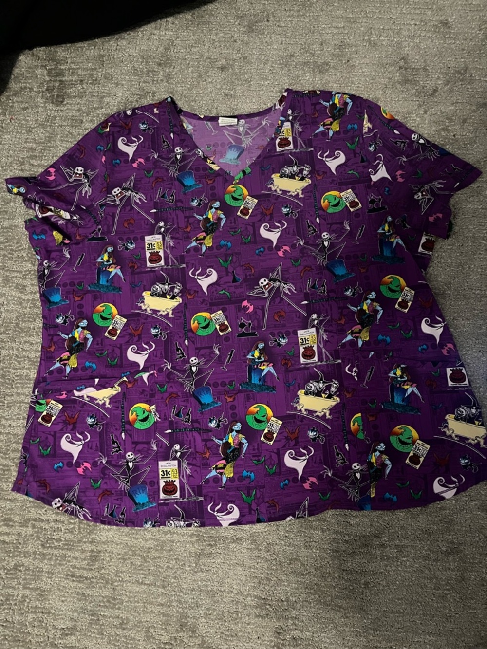 Nightmare before Christmas Scrub Top 3x